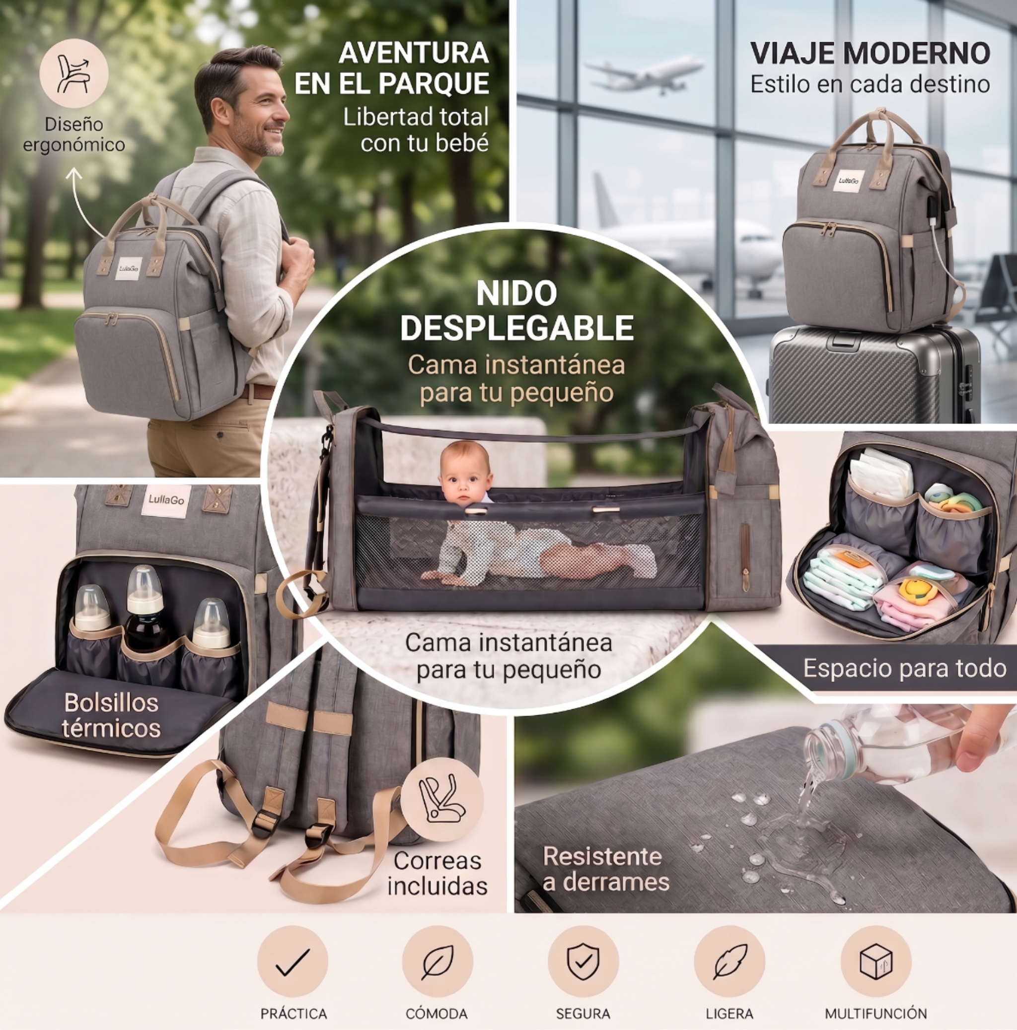Mochila Cambiador Premium Lullago